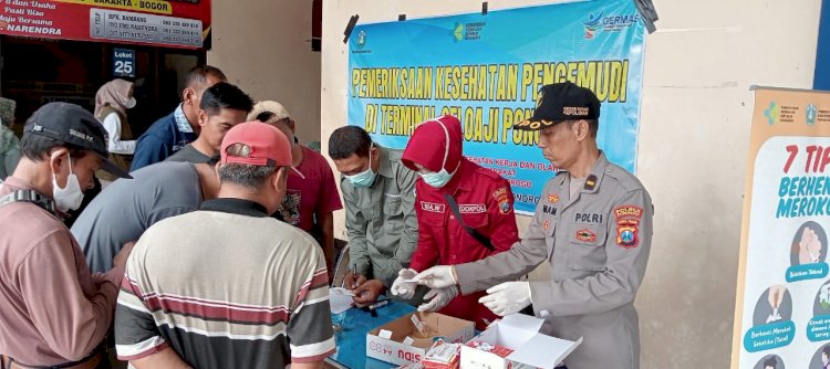 Pastikan Perjalanan Mudik Aman, Polres Ponorogo Gelar Pemeriksaan Kesehatan Sopir