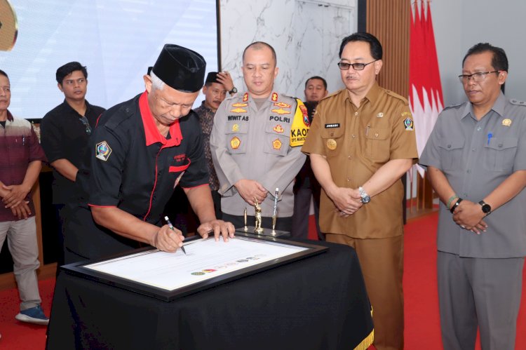 Polres Blitar Bersama Forkompimda dan Perguruan Pencak Silat Blitar Raya Gelar Silaturahmi Cooling System Pilkada