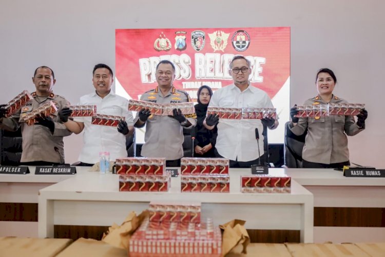 Polrestabes Surabaya Berhasil Gagalkan Pengiriman 145 Koli Rokok Ilegal Senilai Rp 2,1 Miliar